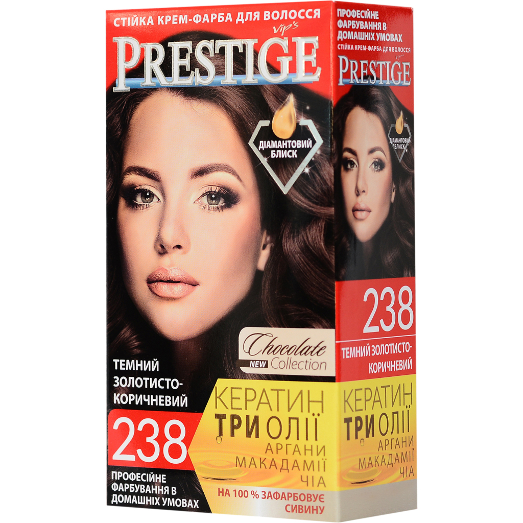 Фарба для волосся Vip's Prestige 238 - Темний золотисто-коричневий 115 мл (3800010500975) - зображення 1