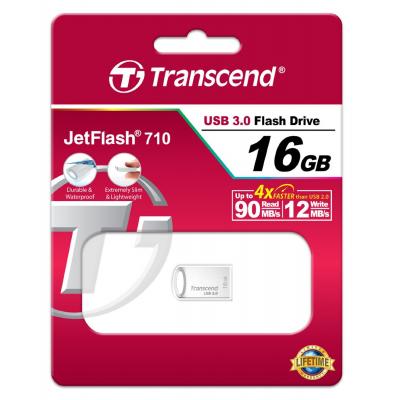 USB флеш накопичувач Transcend 16GB JetFlash 710 Metal Silver USB 3.0 (TS16GJF710S) - зображення 3