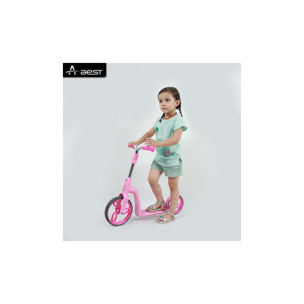 Самокат Daddychild Біговел 2 в 1 Спорт AEST B08 Рожевий (6468290) - зображення 4