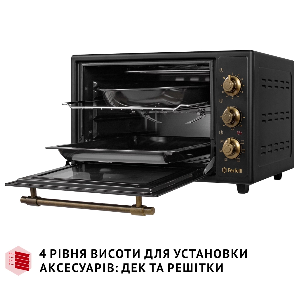 Електропіч Perfelli LAGGIO 37 BLACK RETRO - зображення 6