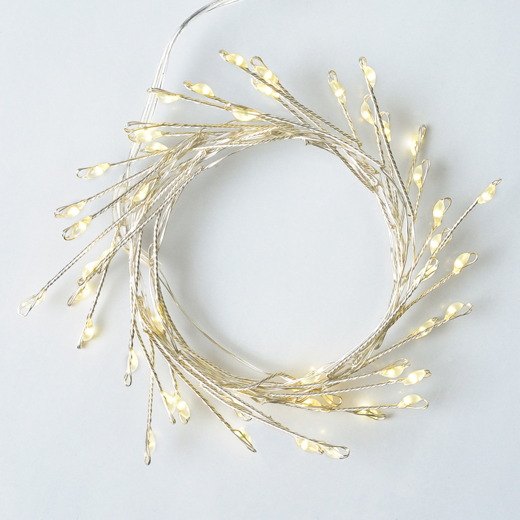 Гірлянда YES! Fun Кластер на мідному дроті 50 LED Тепло-біла 1 м Статична на батарейках (975017) - зображення 1
