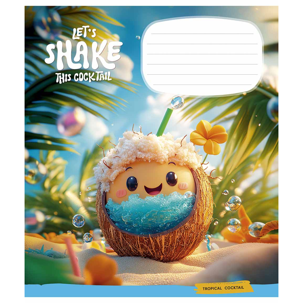 Зошит Школярик Exotic drinks 12 аркушів коса лінія (012-3541C) - зображення 4