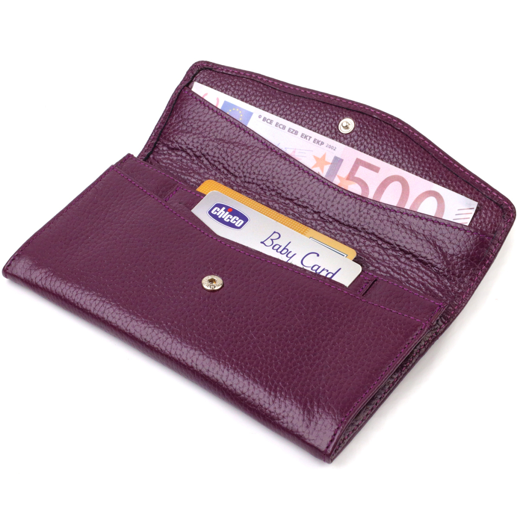 Портмоне Canpellini З натуральної шкіри флотар Бузкове (21693) - зображення 5