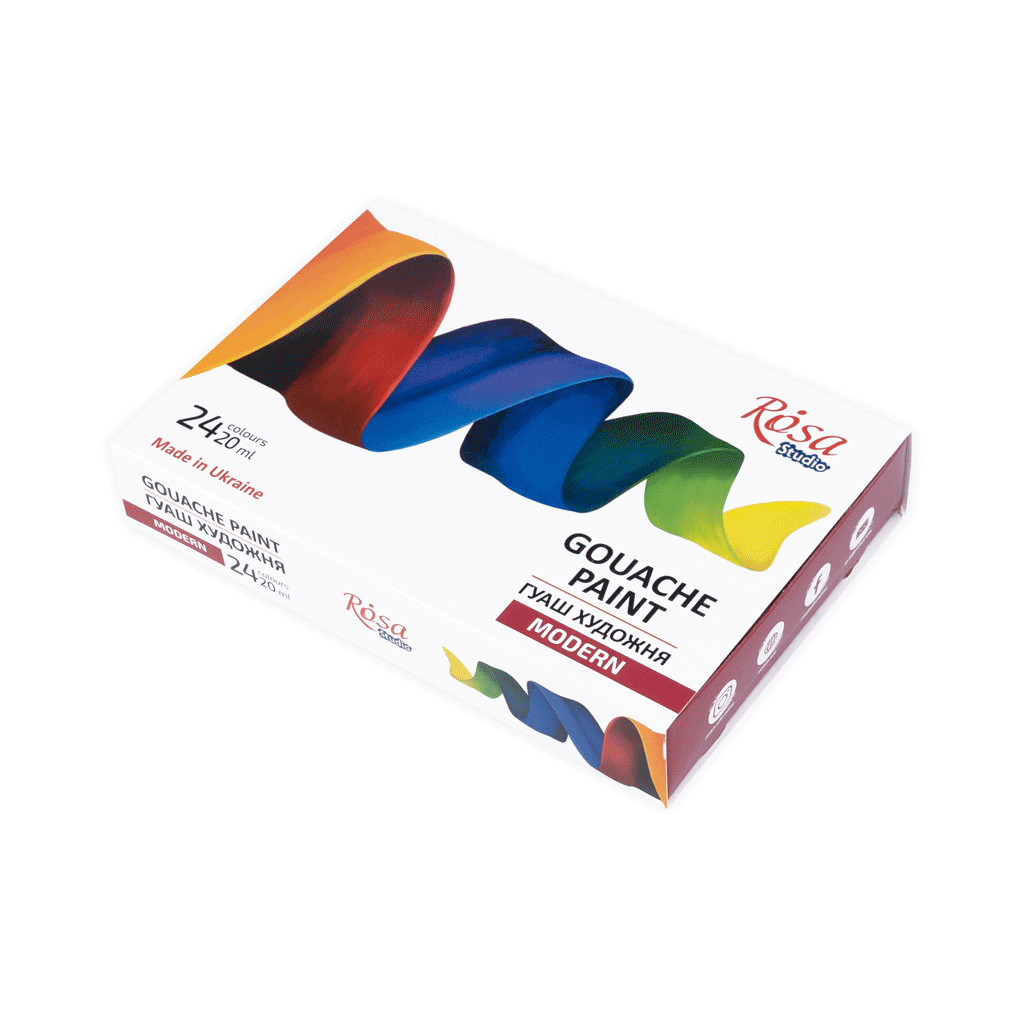 Гуашеві фарби Rosa Modern 24 кольори по 20 мл (4823098521204) - зображення 1