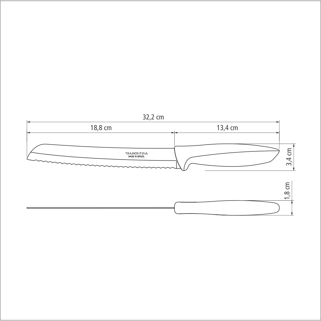 Кухонний ніж Tramontina Plenus Light Grey Bread 203 мм (23422/138) - зображення 2