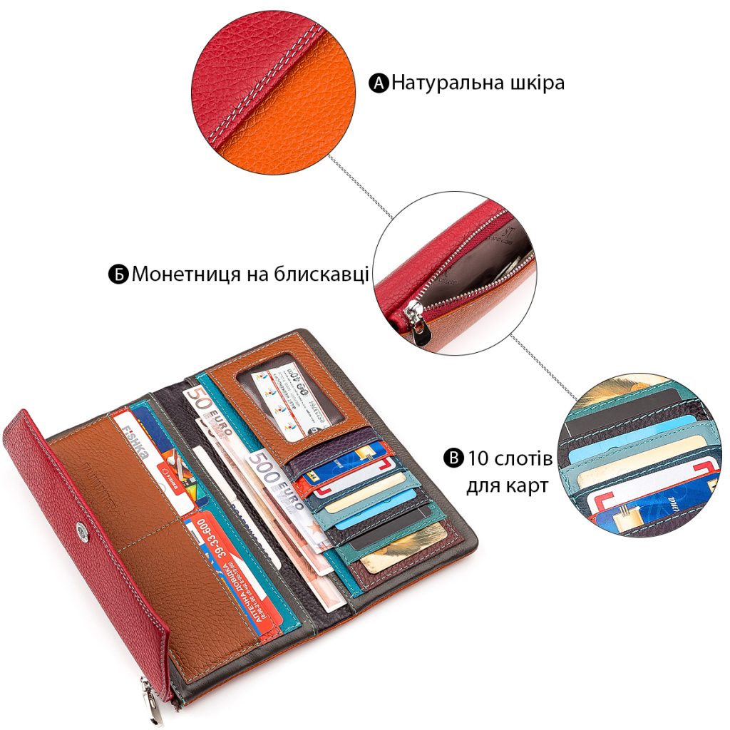 Гаманець ST Leather Червоний (18406) - зображення 4