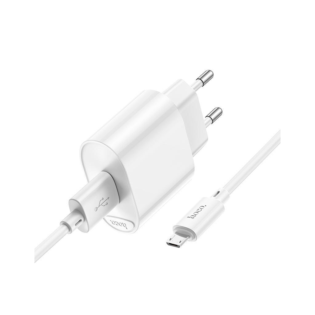 Зарядний пристрій HOCO C109A Fighter USB QC3.0 + cable Micro 5P White (6931474784827) - зображення 5