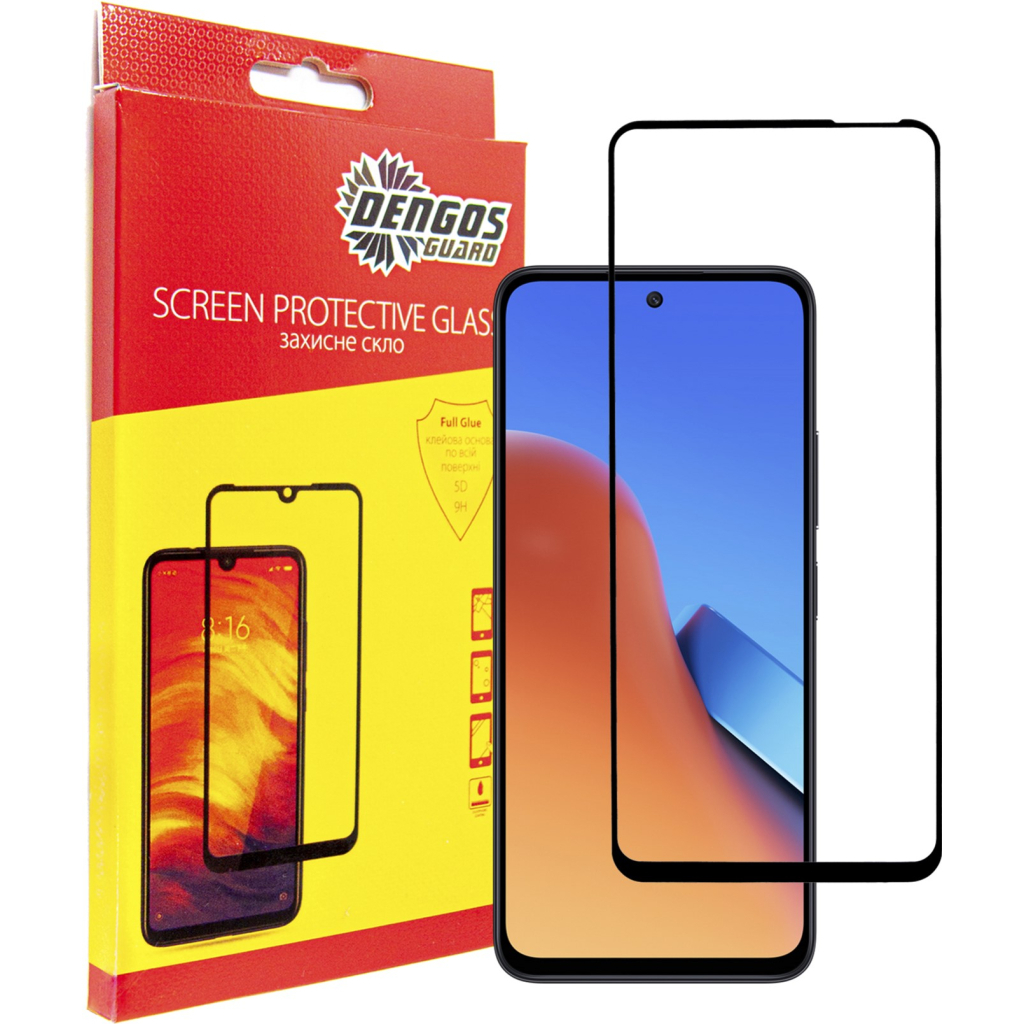 Скло захисне Dengos Full Glue Xiaomi Redmi 12 (black) (TGFG-296) - зображення 1