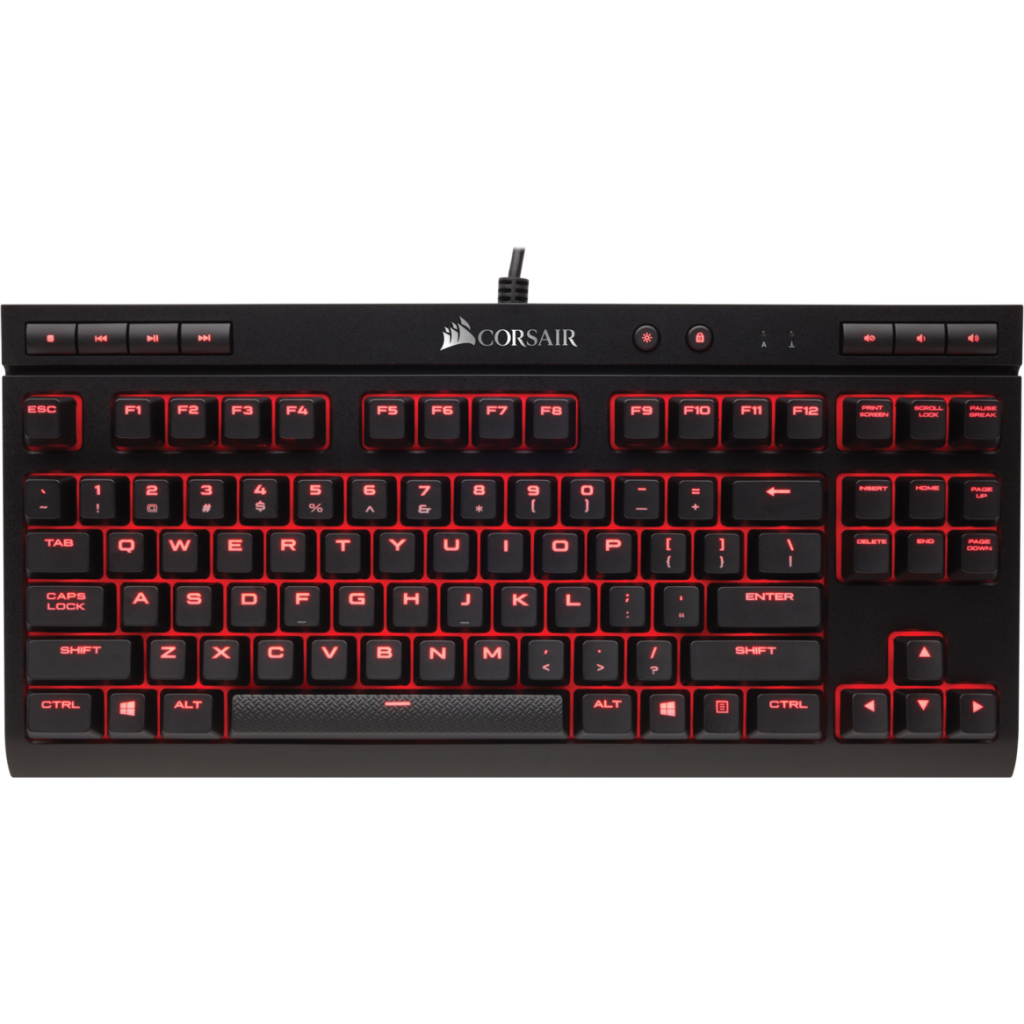 Клавіатура Corsair K63 Cherry MX Red UA USB Black (CH-9115020-RU) - зображення 1