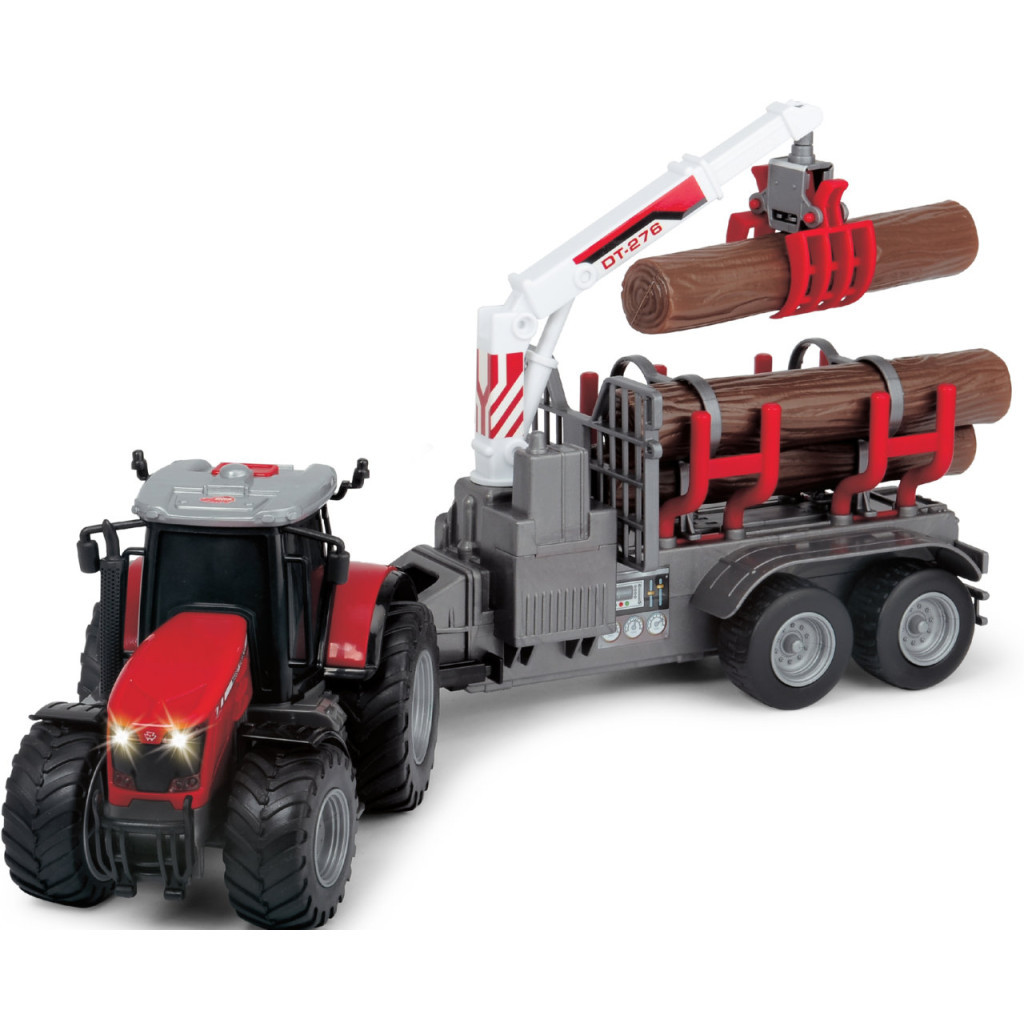 Спецтехніка Dickie Toys Трактор Месі Фергюсон 8737 з причепом для дерев (3737003) - зображення 1