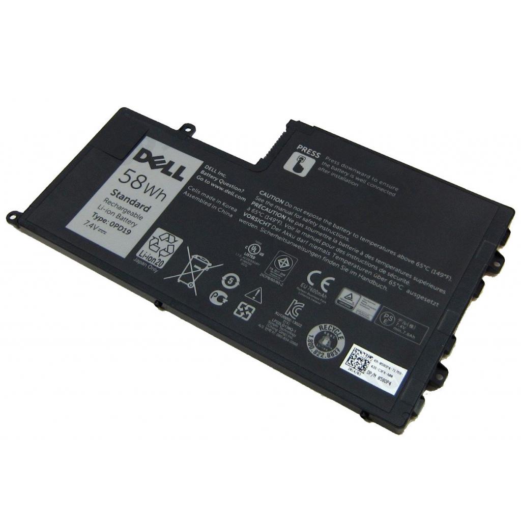 Акумулятор до ноутбука Dell Inspiron 15-5547 0PD19, 58Wh (7600mAh), 4cell, 7.4V, Li-ion (A47306) - зображення 1