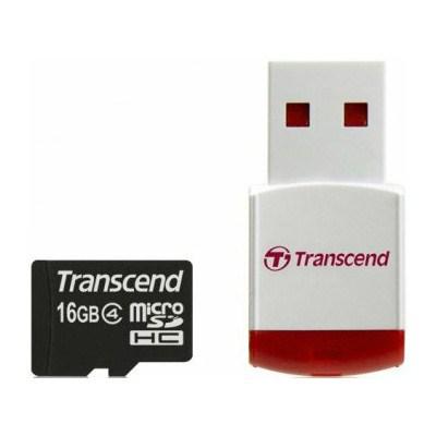 Карта пам'яті Transcend 16Gb microSDHC class 4 (TS16GUSDHC4-P3) - зображення 1