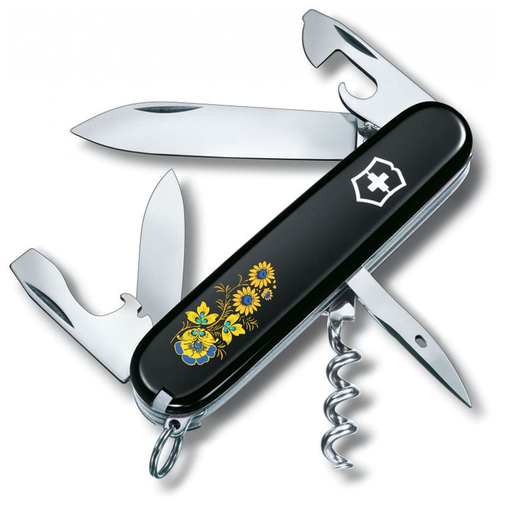 Ніж Victorinox Spartan Ukraine Black "Квіти" (1.3603.3_T1050u) - зображення 1