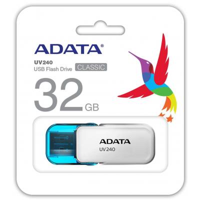 USB флеш накопичувач ADATA 16GB UV240 White USB 2.0 (AUV240-16G-RWH) - зображення 1