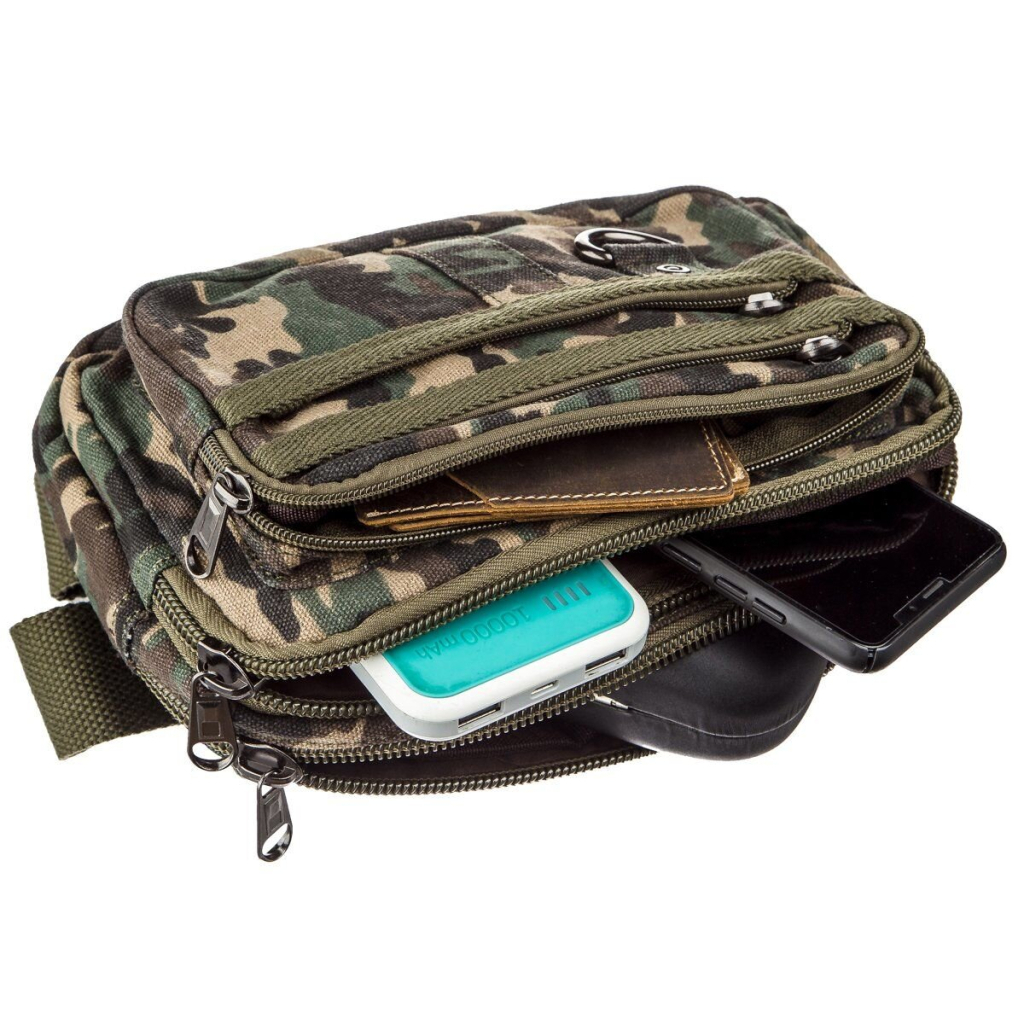 Сумка Vintage Бананка текстильна на пояс Мілітарі (20157) - зображення 5