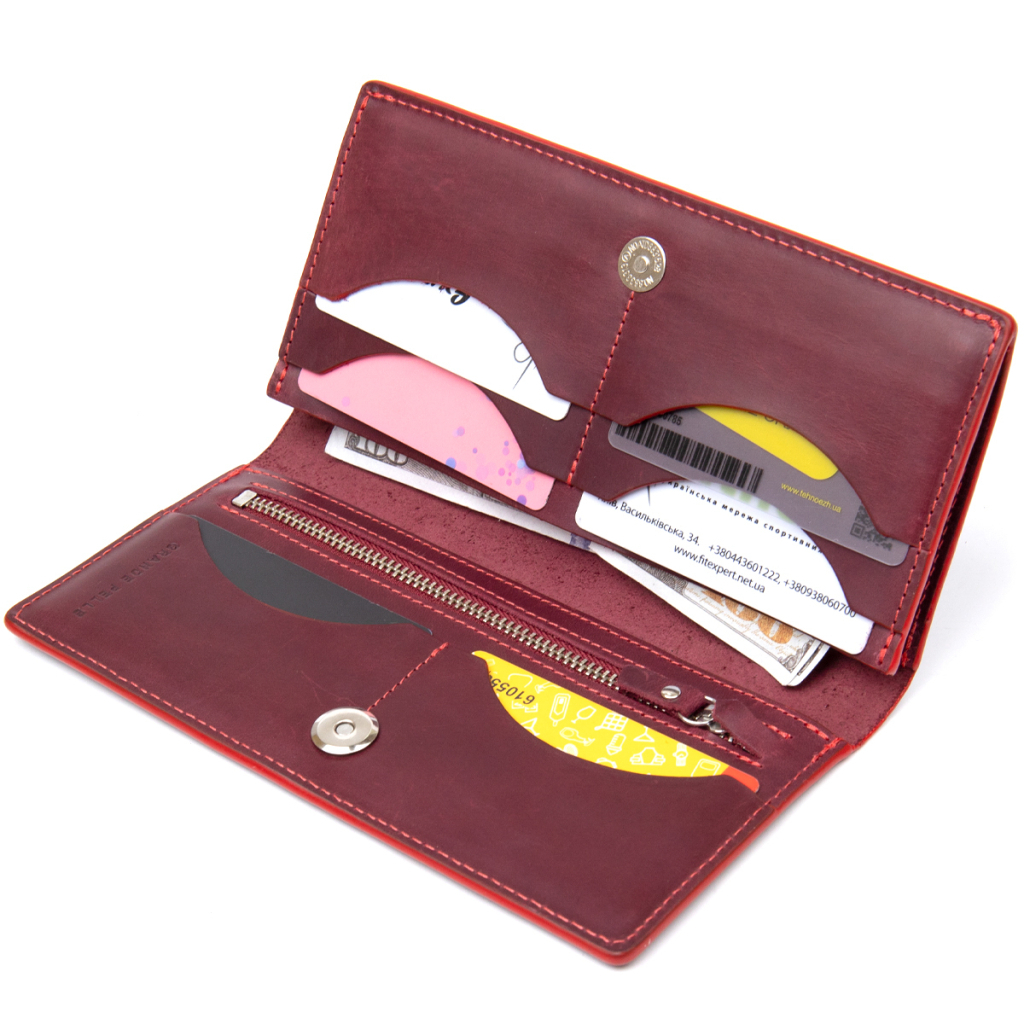 Гаманець Grande Pelle Бордовий (11468) - зображення 5