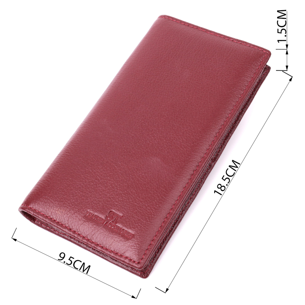 Гаманець ST Leather З натуральної шкіри Бордовий (22541) - зображення 3