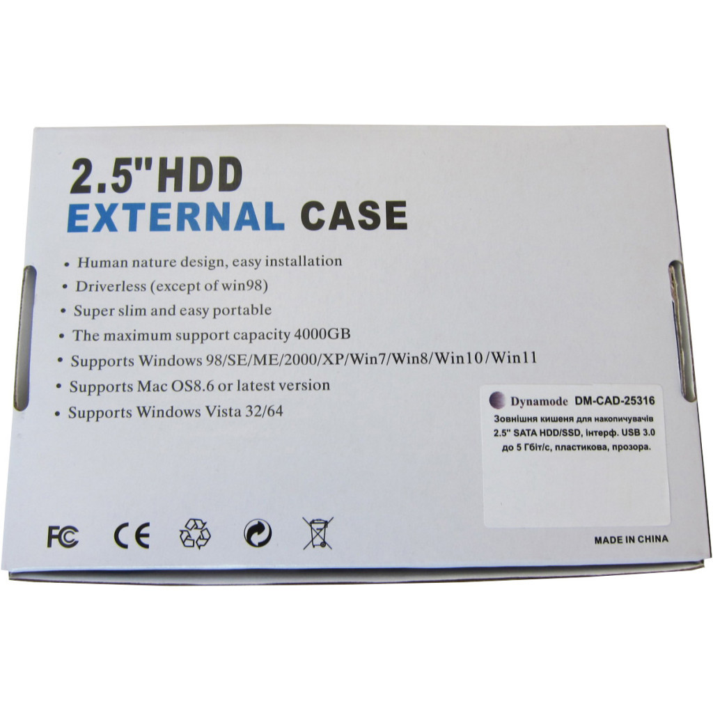 Кишеня зовнішня Dynamode 2.5" SATA HDD/SSD USB 3.0 Transparent (DM-CAD-25316) - зображення 11