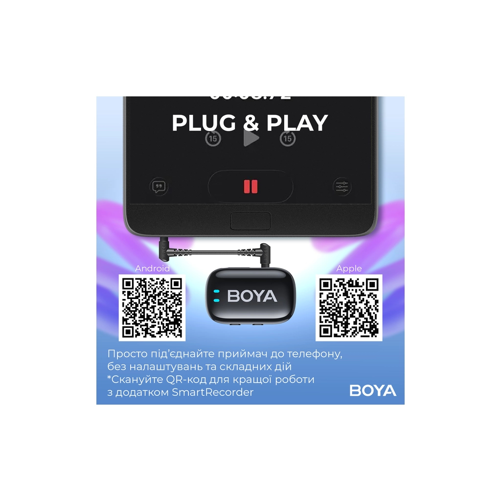 Мікрофон Boya mini-18 3,5 мм/TRS/Type-C Black (mini-18) - picture 12