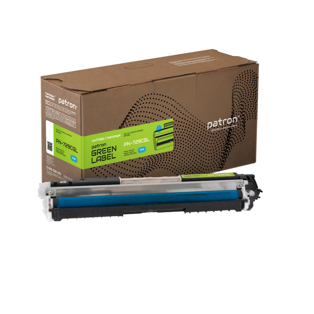 Тонер-картридж Patron Canon 729 cyan Green Label (PN-729CGL) - зображення 1