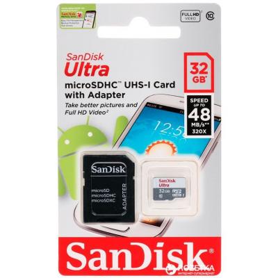 Карта пам'яті SanDisk 32GB Miсro-SDHC Class 10 UHS-I Ultra (SDSQUNS-032G-GN3MA) - зображення 4