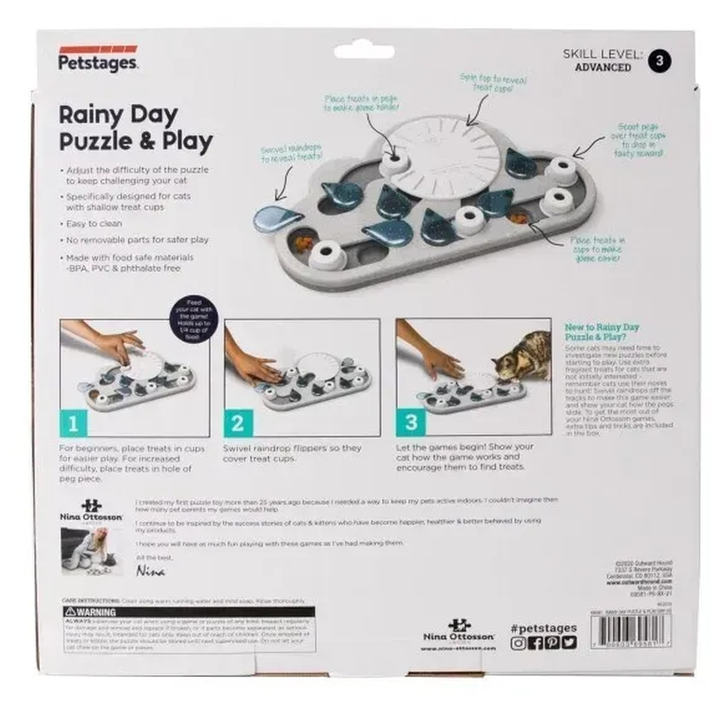 Іграшка для котів Outward Hound Petstages Головоломка Краплі дощу сіра (0700603695817) - изображение 3