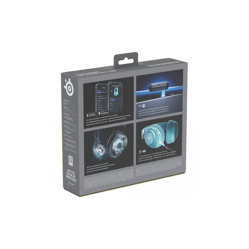 Навушники SteelSeries Arctis Nova 3P Wireless MultiPlatform Aqua (61688) - зображення 6