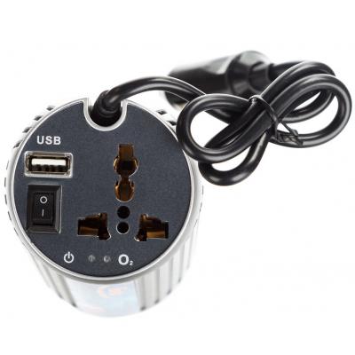 Автомобільний інвертор Porto 12V/220V 150W, USB, іонізатор, Silver (MNY-150) - зображення 2