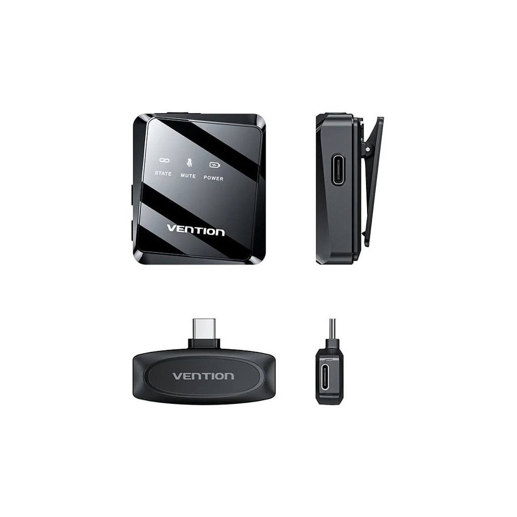 Мікрофон VENTION USB-C 2-Pack Wireless Lavalier Black (NCBB0) - picture 3