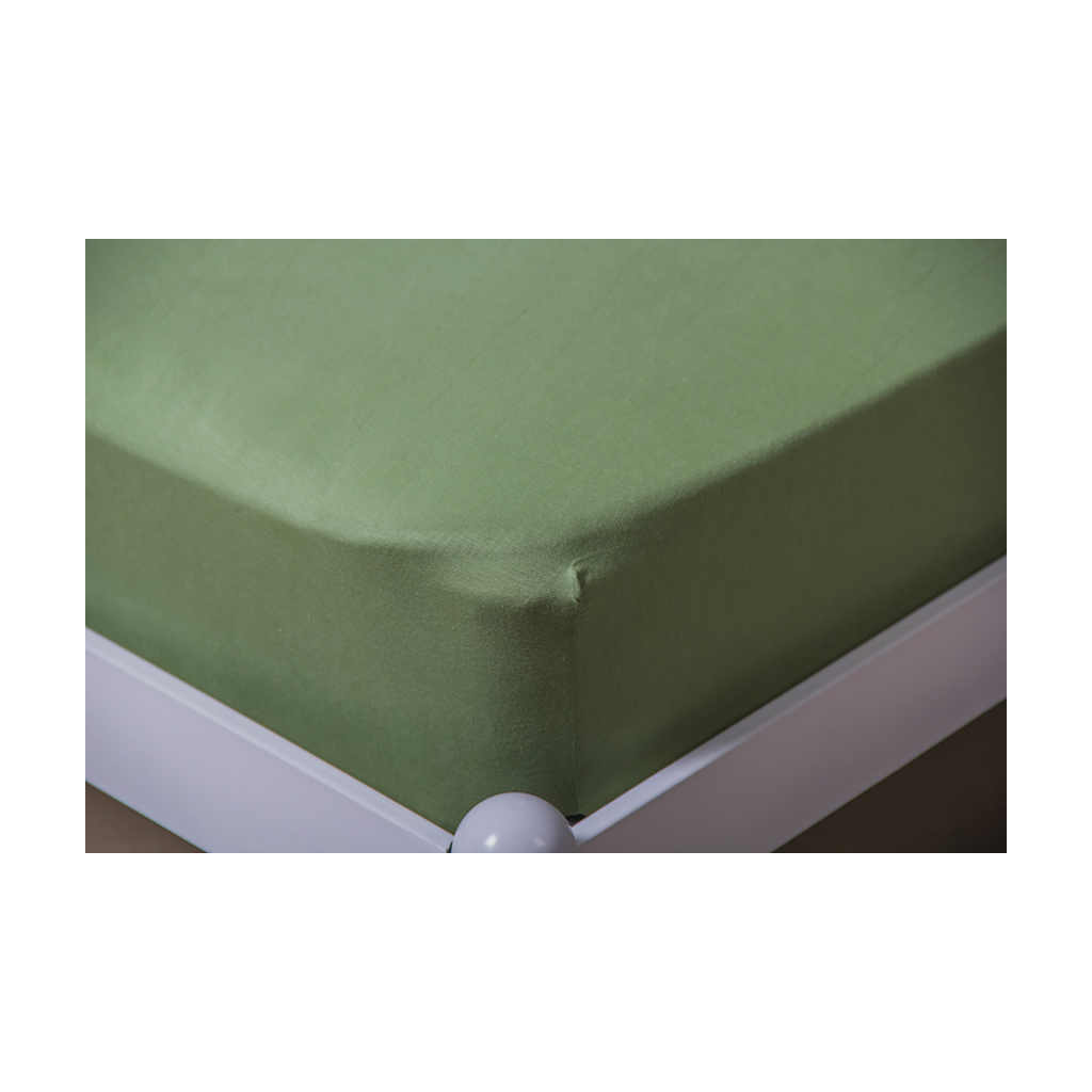 Простирадло Billerbeck трикотажне на резинці оливкове 100х200 см (1671-Е32) - зображення 3