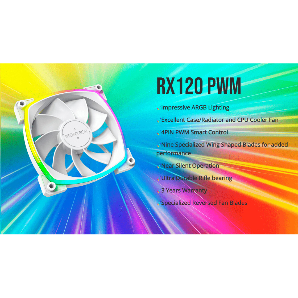 Кулер до корпусу MONTECH RX120 PWM (W31) - изображение 8