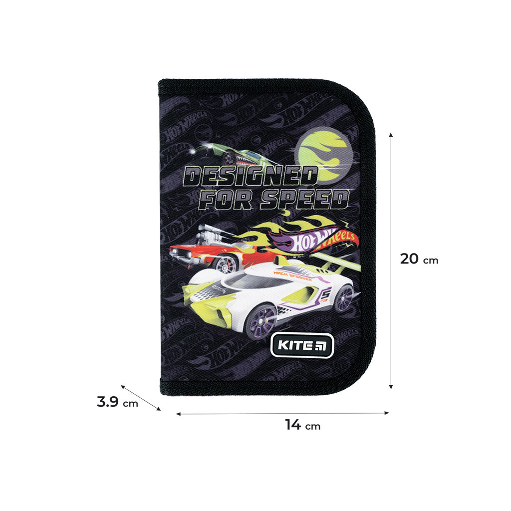 Пенал Kite Hot Wheels 622, 1 відділення, 2 відвороти (HW24-622) - зображення 2