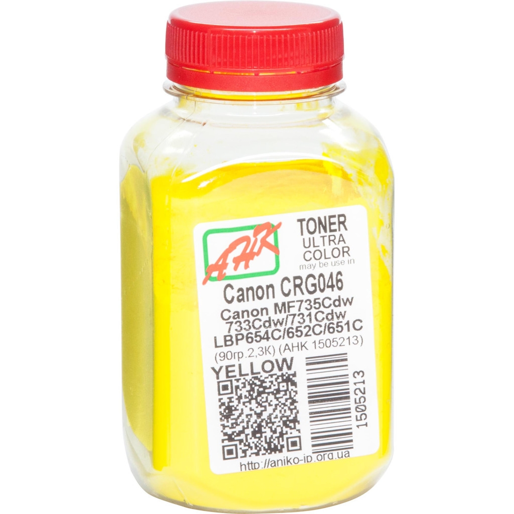 Тонер Canon LBP-650/MF-730, 90г Yellow AHK (1505213) - зображення 1
