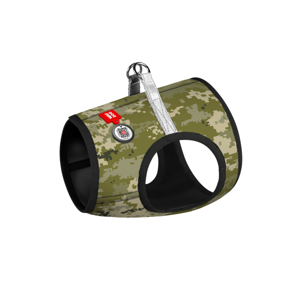 Шлея для собак WAUDOG Clothes з QR паспортом "Мілітарі" XS1 (220-4026) - зображення 2