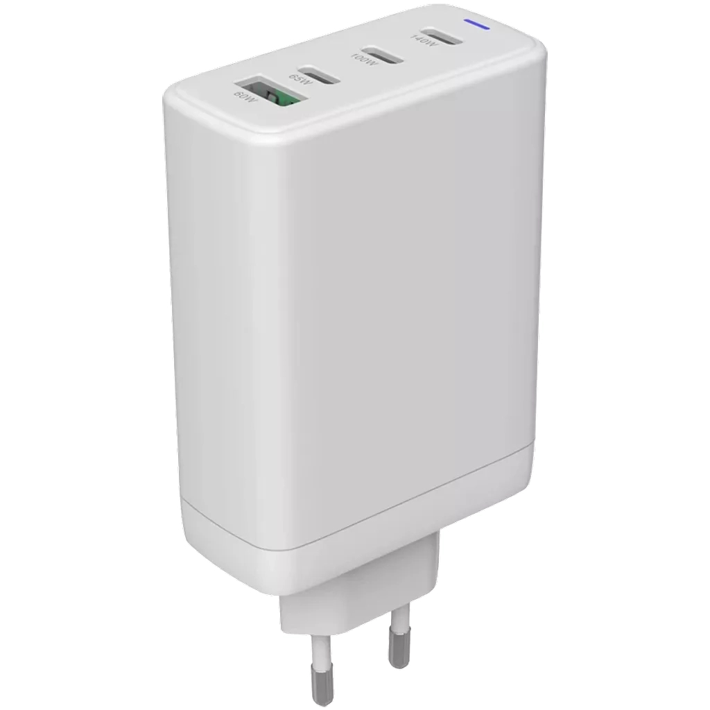 Зарядний пристрій Canyon CU140ACC GaN 150W 3xPD 1xQC EU White (CNS-CUW140ACC) - изображение 1