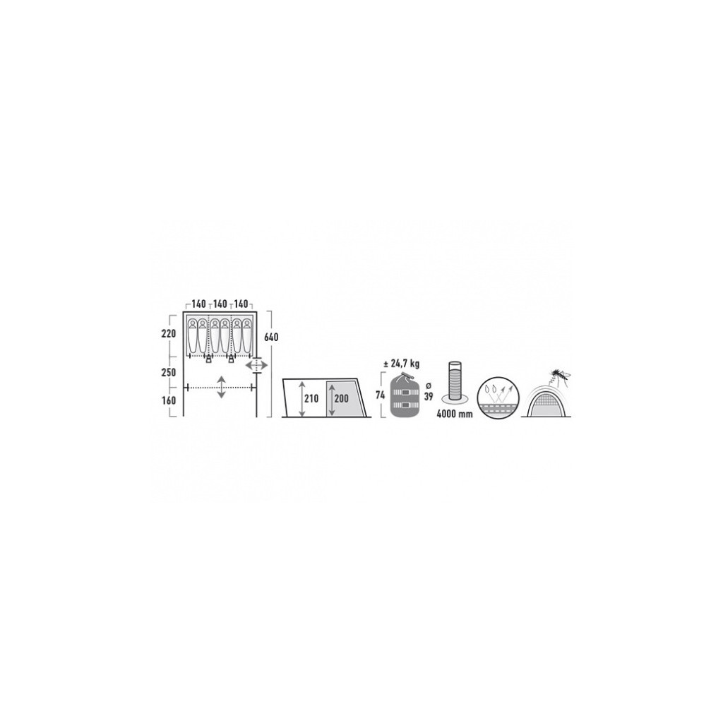 Намет High Peak Leesburg 6 Grey/Blue (925418) - зображення 6