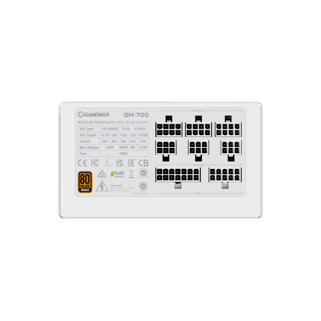 Блок живлення Gamemax 700W (GM-700 Modular white) - зображення 8