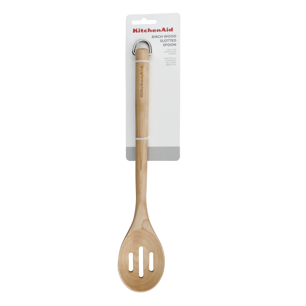Ложка кухарська KitchenAid Coreline для сервіровки з прорізами, 34 см, береза (KQR704OHE) - зображення 4