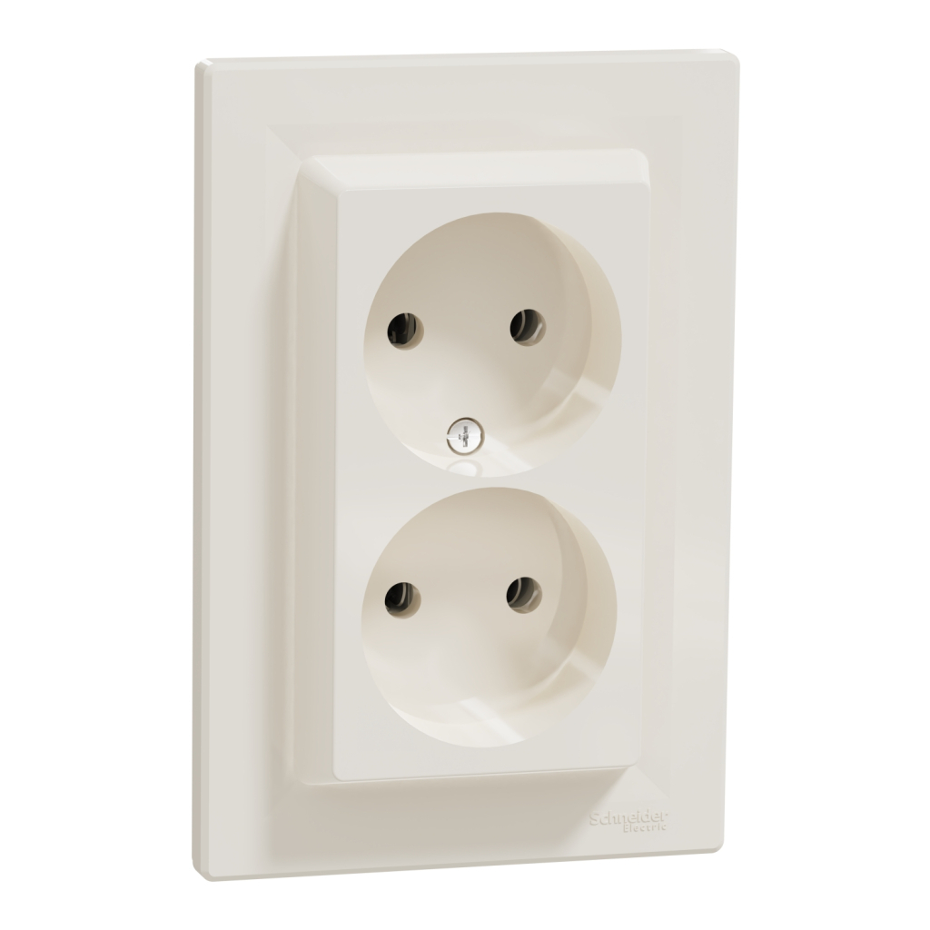 Розетка Schneider Electric ASFORA без заземлення подвійна крем (EPH9700123) - изображение 2