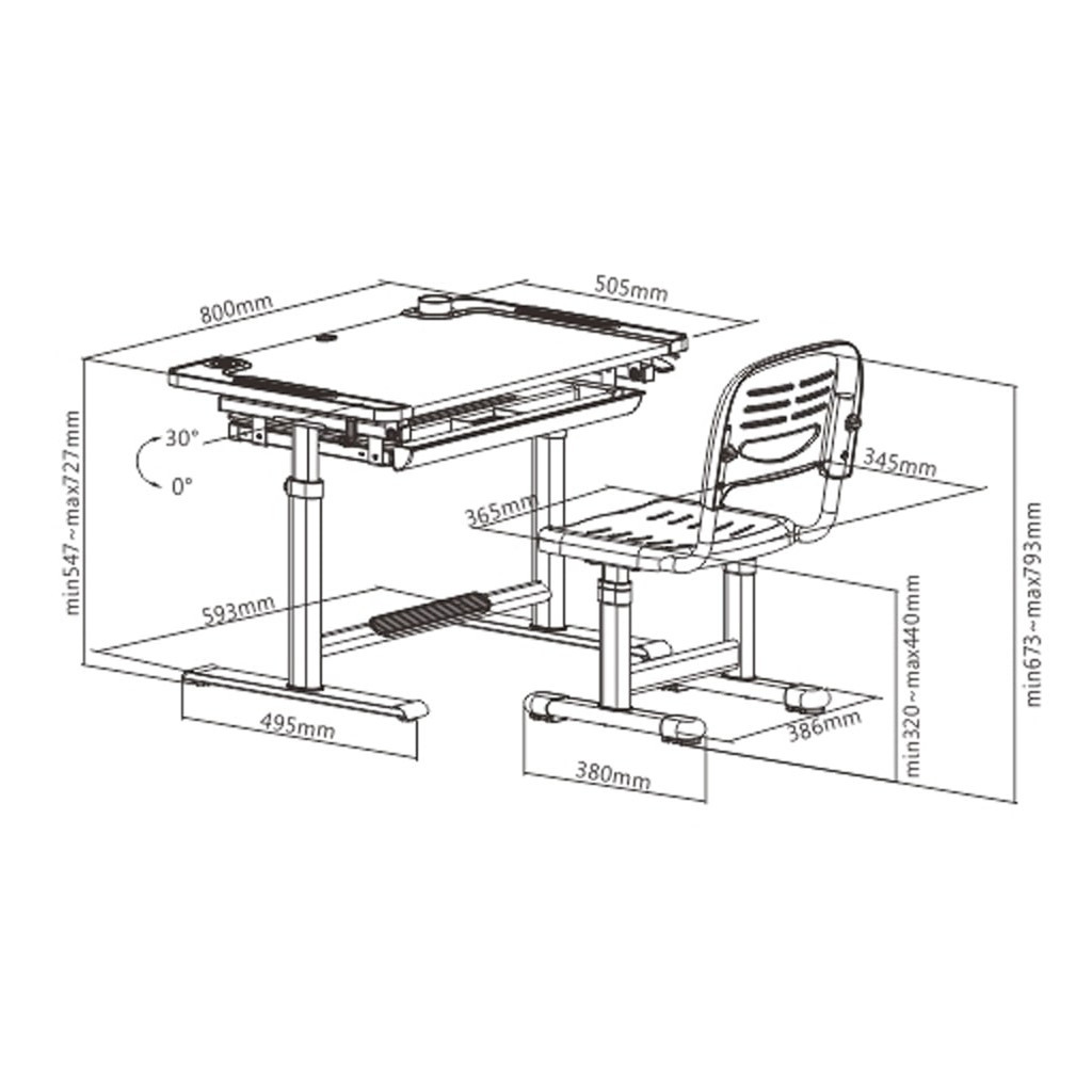 Парта зі стільцем Cubby Lupin Blue - зображення 11
