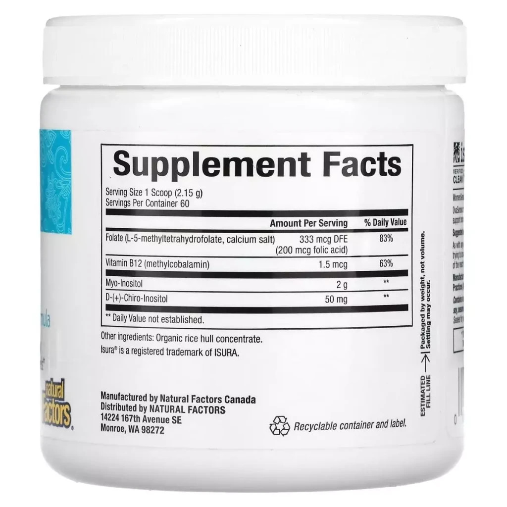 Вітамінно-мінеральний комплекс Natural Factors Підтримка жіночого здоров'я, Womensense, PCOSense, 129 гр (NFS-04993) - зображення 2