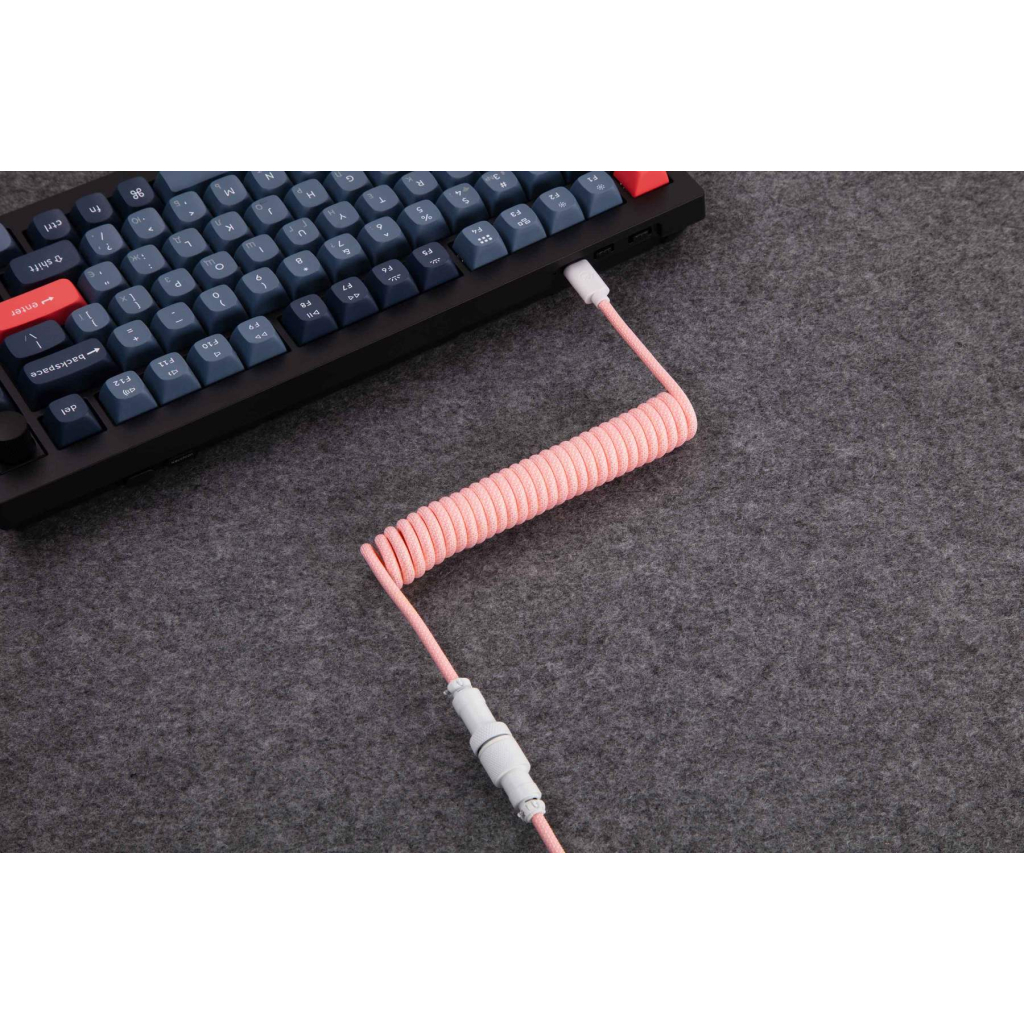 Дата кабель USB-C + USB A to USB-C 1.36m Coiled Aviator pink Keychron (CAB15_KEYCHRON) - зображення 5