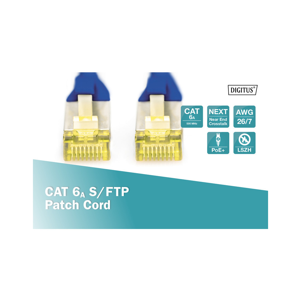 Патч-корд Digitus 1м, CAT 6a S-FTP, AWG 26/7, Cu, LSZH, blue (DK-1644-A-010/B) - изображение 5