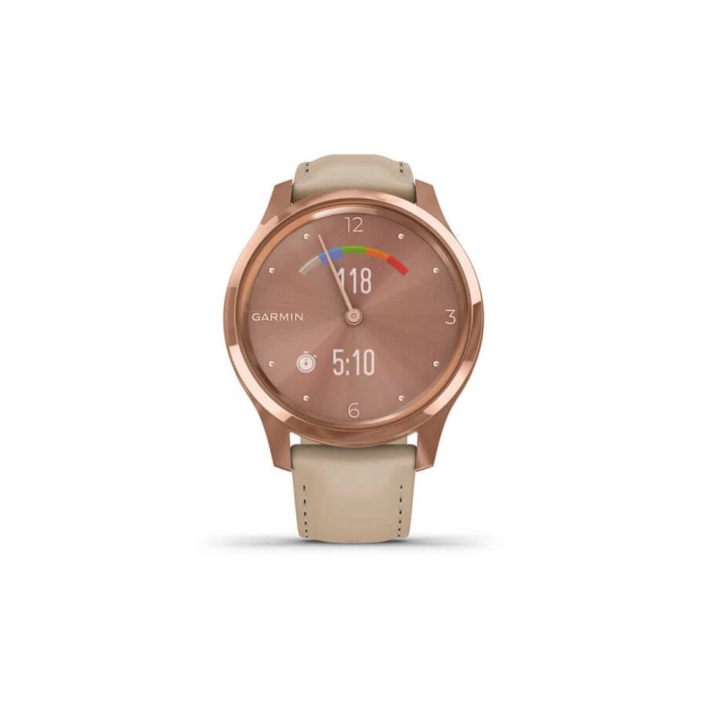 Смарт-годинник Garmin vivomove Luxe, RoseGold, Light Sand, Leather (010-02241-21) - зображення 7