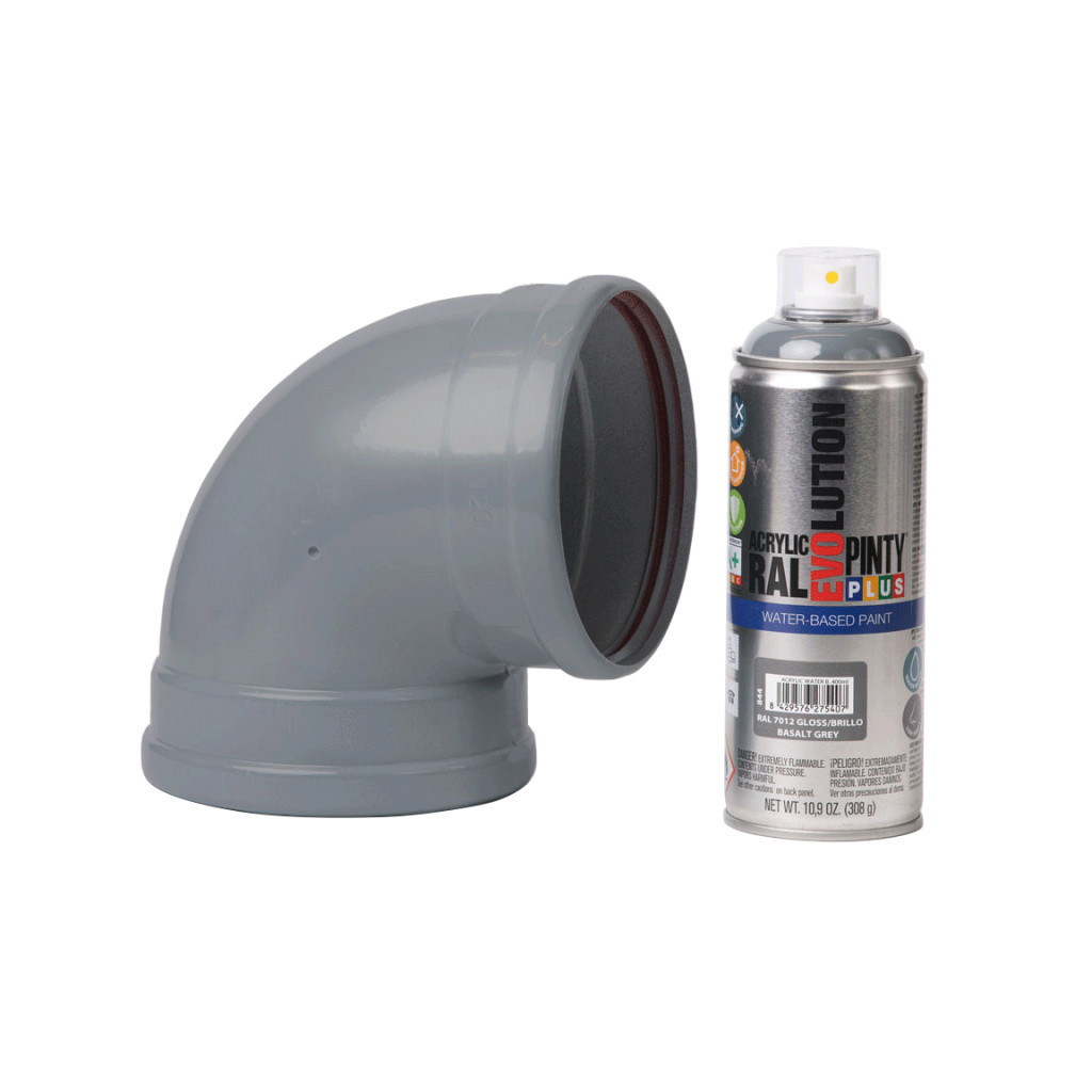 Фарба-аерозоль Pintyplus на водній основі Evolution Ral 7012, Сірий базальт, глянцевий, 400 мл (8429576275407) - зображення 2