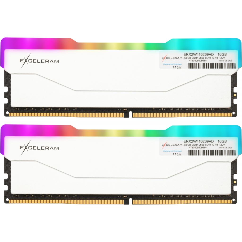 Модуль пам'яті для комп'ютера DDR4 16GB (2x8GB) 2666 MHz RGB X2 Series White eXceleram (ERX2W416269AD) - зображення 1