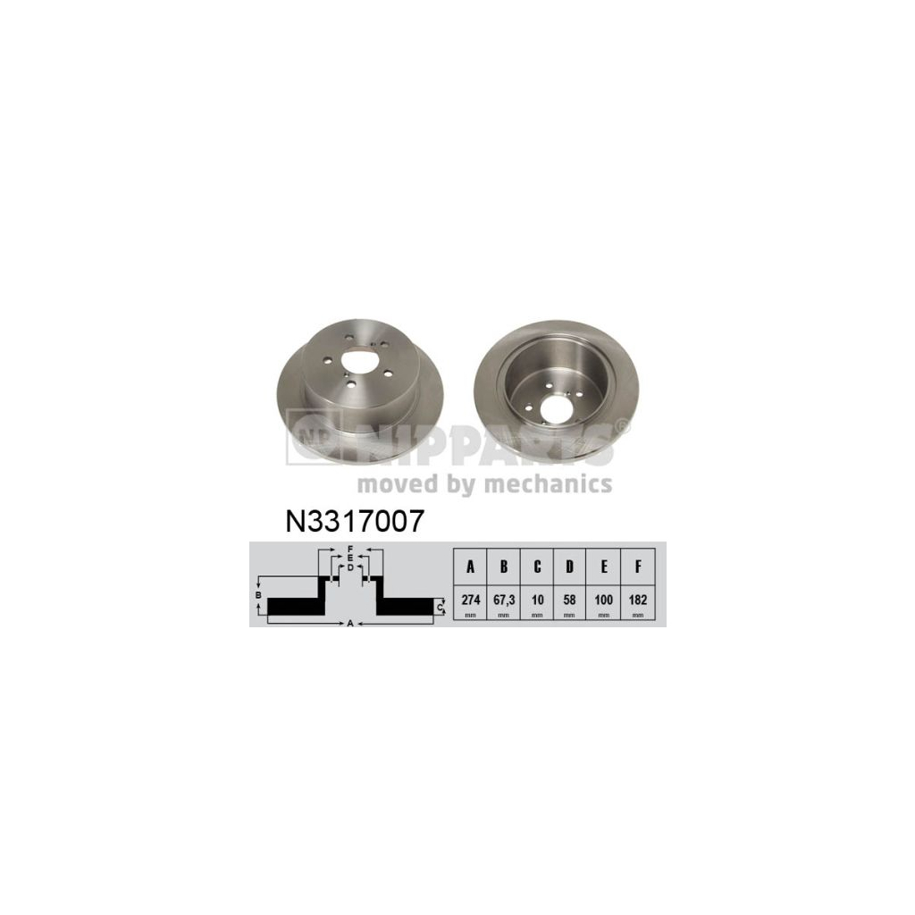 Гальмівний диск Nipparts N3317007 - зображення 1