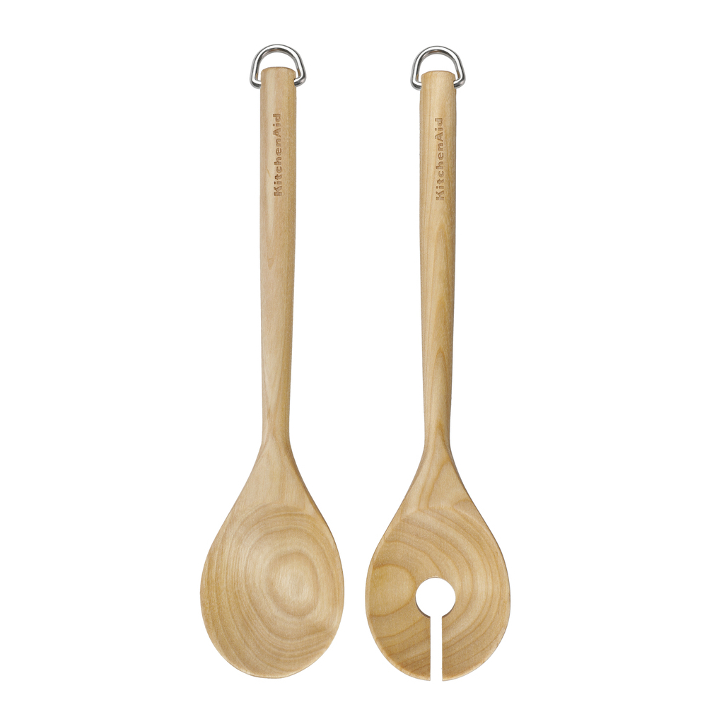 Ложка кухарська KitchenAid Coreline Набір для салату, 2 шт, 30 см, береза (KQR713OHE) - зображення 1