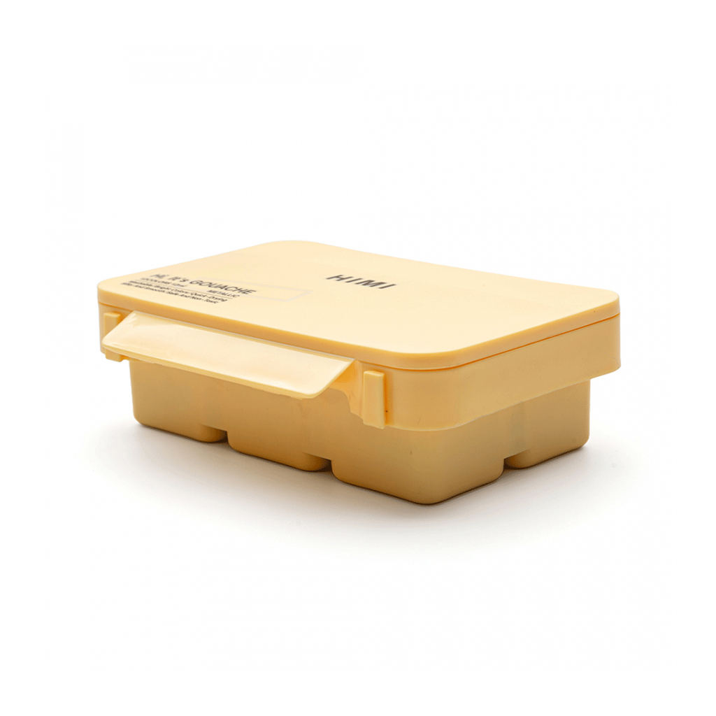 Гуашеві фарби HIMI Twin Cup 12 кольорів по 12мл, Металік, жовтий пластик, пенал (6976939680429) - picture 3