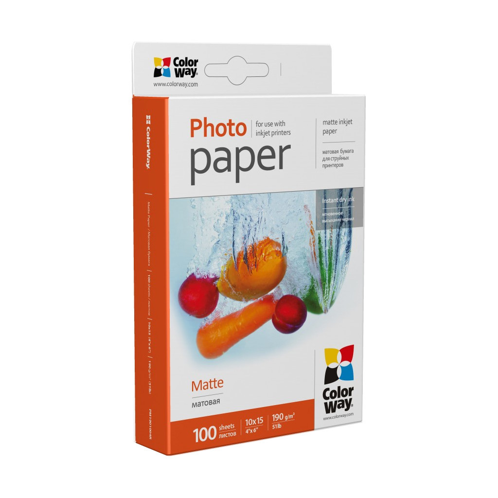 Фотопапір ColorWay 10x15 190г matte, 100с (PM1901004R) - зображення 2